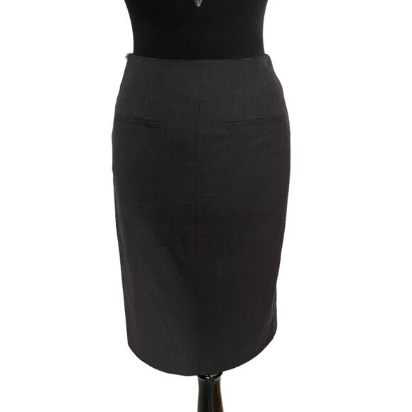 Kit and Ace Knee Length Wool Blend Pencil Skirt Grey Size 6 - Picture 2 of 5